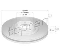 2x Bremsscheibe Vorderachse belüftet 631 176 TOPRAN für NISSAN RENAULT