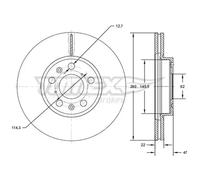 2x Bremsscheibe Vorderachse belüftet TX 72-73 TOMEX Brakes für SUZUKI FIAT