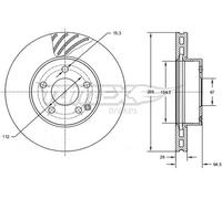 2x Bremsscheibe Vorderachse belüftet TX 72-76 TOMEX Brakes für MERCEDES-BENZ SLK