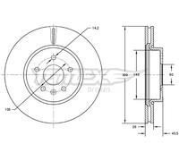 2x Bremsscheibe Vorderachse belüftet TX 73-17 TOMEX Brakes für OPEL CHEVROLET