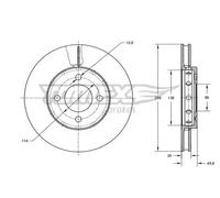 2x Bremsscheibe Vorderachse belüftet TX 73-84 TOMEX Brakes für MITSUBISHI SMART