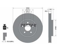 TEXTAR Bremsscheibe 92272205 350mm 32mm für JEEP