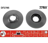 2x Bremsscheibe Vorderachse für FORD TRANSIT Bus Pritsche/Fahrgestell Kasten