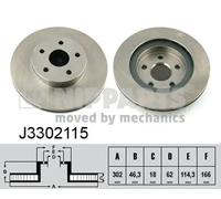 2x Bremsscheibe Vorderachse innenbelüftet J3302115 NIPPARTS für TOYOTA RAV 4 I