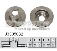 2x Bremsscheibe Vorderachse innenbelüftet J3305032 NIPPARTS für MITSUBISHI