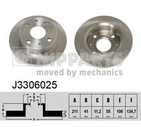 2x Bremsscheibe Vorderachse voll J3306025 NIPPARTS für DAIHATSU YRV CUORE VI