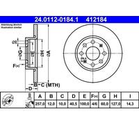 2X BREMSSCHEIBE VORNE ATE 240112 01841 PASSEND FÜR FIAT OPEL