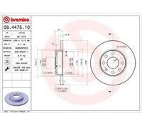 BREMBO Bremsscheibe vorne rechts links voll 236mm für BEDFORD PONTIAC VAUXHALL OPEL CHEVROLET 08.4475.10