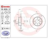BREMBO Bremsscheiben Voll Vorne Rechts Links für OPEL Corsa C