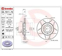 2x BREMBO Bremsscheibe BREMBO MAX LINE 09.7011.75