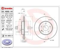 BREMBO Bremsscheibe COATED DISC LINE 09486941 284mm 22mm für Mercedes