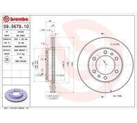 2X BREMSSCHEIBE VORNE BREMBO 09567910 FÜR TOYOTA