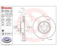 2X BREMSSCHEIBE VORNE BREMBO 09574911 FÜR OPEL