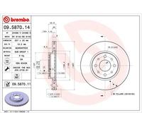 2X BREMSSCHEIBE VORNE BREMBO 09587011 FÜR ALFA ROMEO PASSEND FÜR FIAT