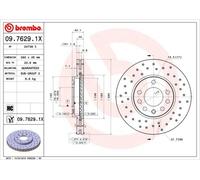 BREMBO Bremsscheibe XTRA LINE vorne rechts links Gelocht 280mm für VAUXHALL OPEL CHEVROLET 09.7629.1X
