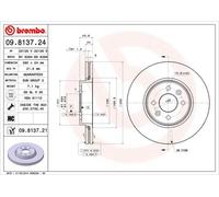 2X BREMSSCHEIBE VORNE BREMBO 09813721 FÜR DACIA RENAULT