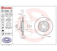 BREMBO Bremsscheibe COATED DISC LINE vorne rechts links belüftet 239mm für SKODA VW 09.8483.11