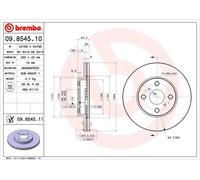 Brembo Bremsscheibe Coated Disc Line vorne rechts/links belüftet 255 mm für Toyota 09.8545.11