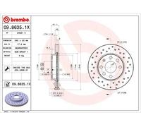 2X BREMSSCHEIBE VORNE BREMBO 0986351X FÜR OPEL