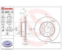 BREMBO Bremsscheibe vorne rechts links belüftet 300mm für PEUGEOT FIAT CITROËN 09.8932.10