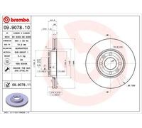 2X BREMSSCHEIBE VORNE BREMBO 09907811 FÜR DACIA LADA PASSEND FÜR NISSAN