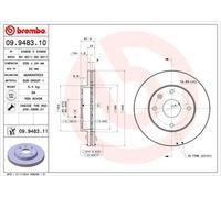 2x Bremsscheibe vorne Brembo 09948311 für CHEVROLET DAEWOO