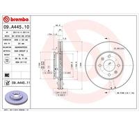 2X BREMSSCHEIBE VORNE BREMBO 09A44511 FÜR HYUNDAI KIA