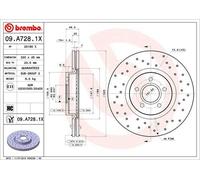 BREMBO Bremsscheibe XTRA LINE vorne rechts links Gelocht 320mm für FORD VOLVO 09.A728.1X