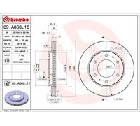 Brembo 09.A868.11 - Bremsscheibe mit UV-Lackierung (2 Bremsscheiben pro Verpackung) - Vordere