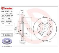 2X BREMSSCHEIBE VORNE BREMBO 09B04311 FÜR TOYOTA
