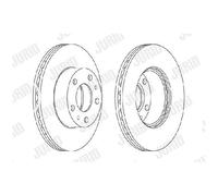 JURID Bremsscheibe vorne rechts links belüftet 280mm für PEUGEOT (DF-PSA) FIAT CITROËN 563018J