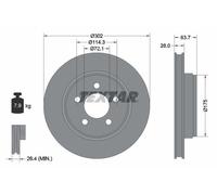 Textar Bremsscheibe PRO 92203303 vorne rechts/links innenbelüftet 302 mm für Dodge/Jeep