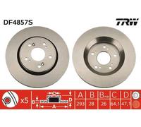 2X BREMSSCHEIBE VORNE TRW DF4857S FÜR HONDA