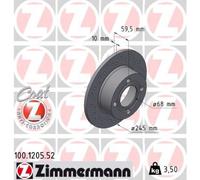 Zimmermann Bremsscheibe 100.1205.52 Sport Coat Z Hinterachse Ø245mm gelocht 10mm für Audi
