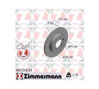 2x Bremsscheibe ZIMMERMANN 100.1248.20 passend für VAG