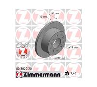 2x Bremsscheibe ZIMMERMANN 180.3020.20 passend für FIAT CITROËN/PEUGEOT