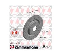 2x Bremsscheibe ZIMMERMANN 450.5216.52 passend für LAND ROVER
