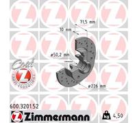Bremsscheibe Hinterachse Zimmermann 600.3201.52
