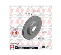 2x Bremsscheibe ZIMMERMANN 610.1199.20 passend für VOLVO
