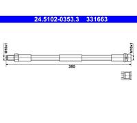 2x Bremsschlauch ATE 24.5102-0353.3/2x für FORD TRANSIT V363 FCD FDD FED FFD Bus