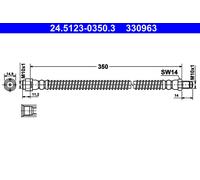 2x Bremsschlauch ATE 24.5123-0350.3/2x für MERCEDES KLASSE W222 V222 X222 W221
