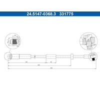 2x Bremsschlauch ATE 24.5147-0368.3/2x M10x1 für JAGUAR TYPE 1 X400 Allrad