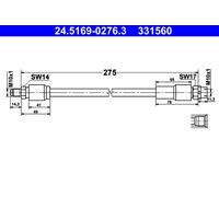 2x Bremsschlauch ATE 24.5169-0276.3/2x für BMW X3 F25 X4 F26 sDrive xDrive