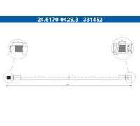 2x Bremsschlauch ATE 24.5170-0426.3/2x für MERCEDES KLASSE W116 T1 Bus B601 SL