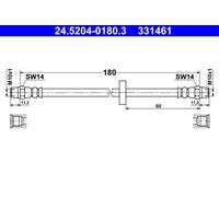 2x Bremsschlauch ATE 24.5204-0180.3/2x für VW TRANSPORTER T3 Bus PASSAT B2 33B 2