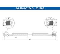 2x Bremsschlauch ATE 24.5204-0234.3/2x für VW TOURAN 1T1 1T2 TSI EcoFuel BiFuel
