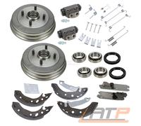 2x BREMSTROMMEL+BACKEN+BREMSZYLINDER+RADLAGER HINTEN FÜR FORD FIESTA 4 JA JB -00