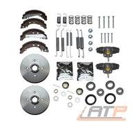 2x BREMSTROMMEL + BREMSBACKEN +BREMSZYLINDER +RADLAGER HINTEN FR RENAULT CLIO 2
