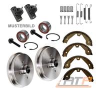 2x BREMSTROMMEL + BREMSBACKEN + RADBREMSZYLINDER + RADLAGER HINTEN FÜR VW POLO