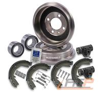 Bestprice 2x Bremstrommel+Backen+Zylinder+Radlager für Seat, VW